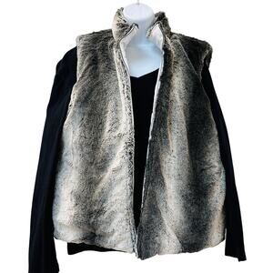 Vintage Y2K ZLC Collections - Faux Fur Reversible Vest -  4 pockets! XL